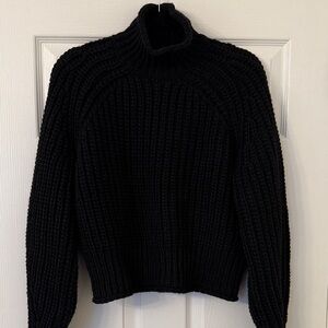 H&M Classic Black Ribbed Turtleneck Sweater
